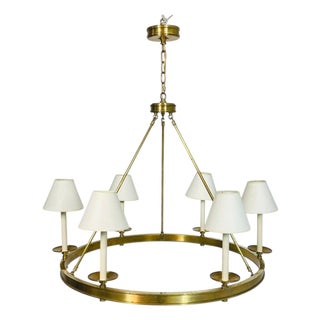 Vintage Chapman & Myers "Launceton" Brass Chandelier for Visual Comfort For Sale