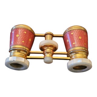 1930s Faberge Style Enamel Opera Glasses Binoculars For Sale