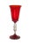 Italian Ruby Red Murano Art Glass Chalice With Gold Aventurine Stem 1970s For Sale