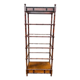 Wooden Bamboo Style Etagere For Sale
