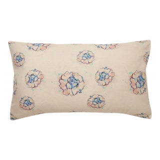 Phoebe Flower Pillow on Cotton/Linen Blend For Sale