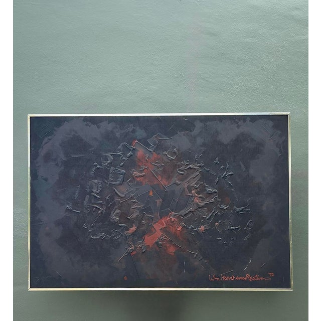 Wood Vintage 1972 Monumental Impasto Abstract Painting on Board For Sale - Image 7 of 12