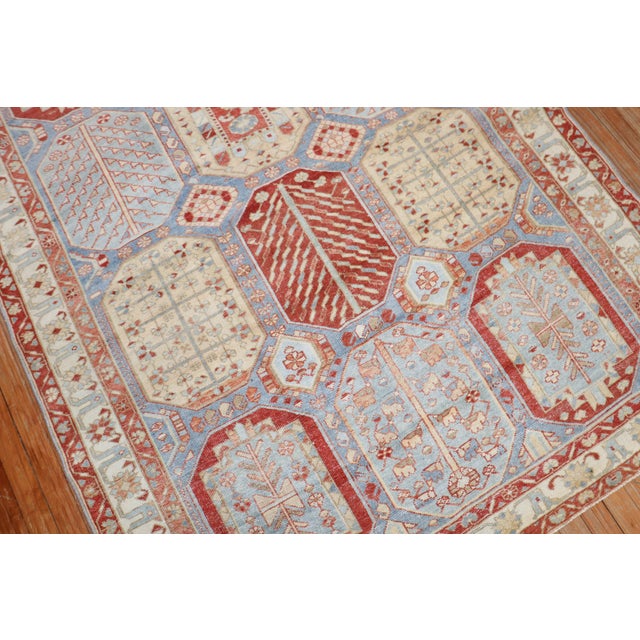 Sky Blue Persian Bakhtiari Rug For Sale - Image 10 of 11
