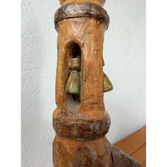 Antique Brutalist Sculpture in Polychrome Wood, 1890s For Sale - Image 11 of 18