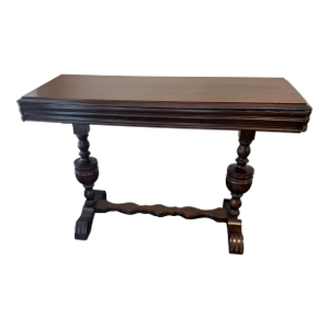 Vintage Jacobean Revival Draw-Leaf Console Table, 1930s