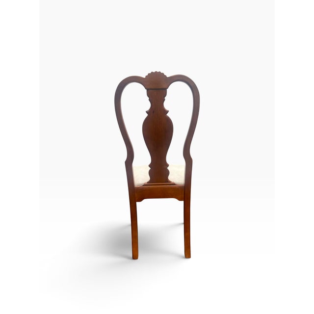 Ethan Allen Late 20th Century Attributed Ethan Allen Queen Anne Cherry Dining Chairs – Pair For Sale - Image 4 of 9