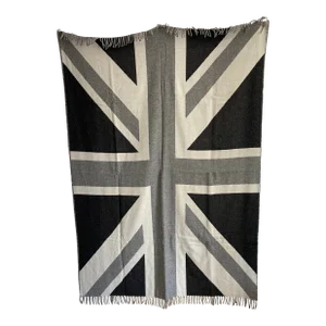 Monochrome Merino Wool Union Jack Flag Throw - Made in England