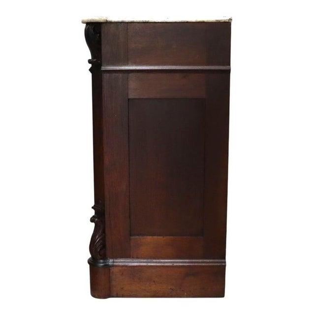 Brown Renaissance Revival Carved Walnut Marble Top Sideboard With Grape Clusters C1890 For Sale - Image 8 of 13
