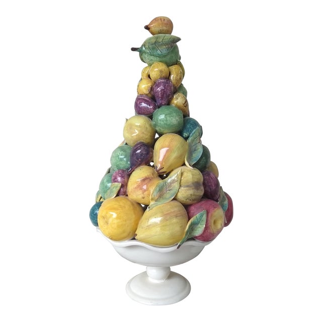 Vintage Ceramic Fruit Topiary Centerpiece | Chairish