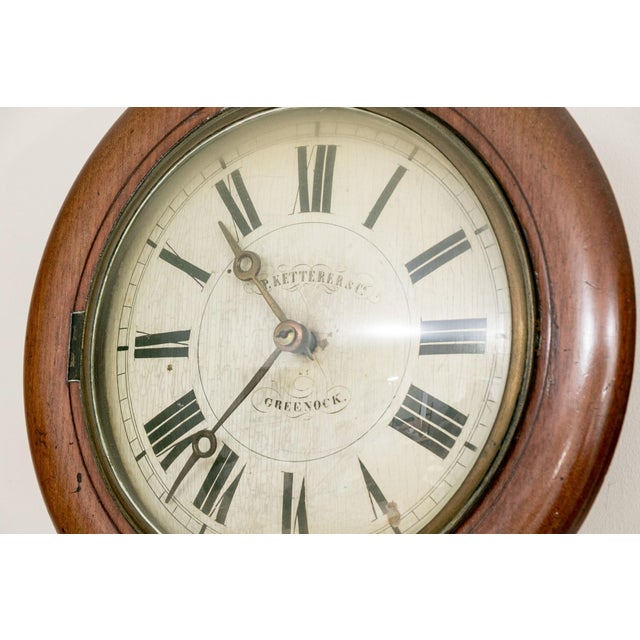 Traditional Antique Walnut Postman Weight Driven Wall Clock For Sale - Image 3 of 10