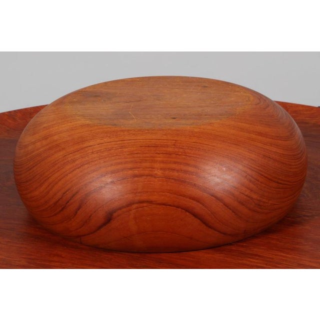 Turned Teak Bowl by Kay Bojeson, Denmark, 1960s For Sale - Image 6 of 7