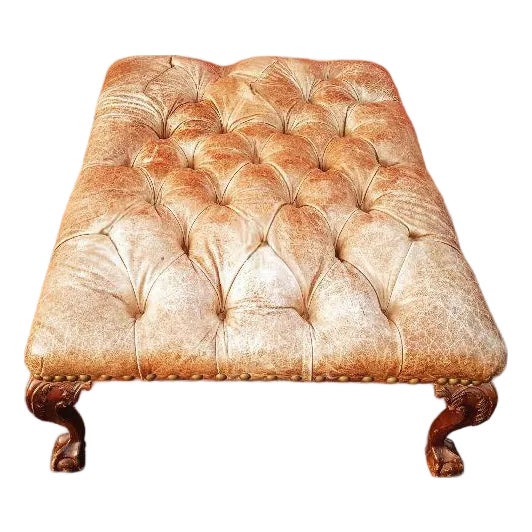 The Chesterfield Leather Ottoman by Old Hickory Tannery For Sale