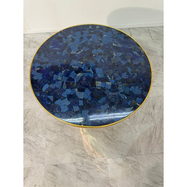 Metal 1990s Lapis Lazuli and Bronze Pedestal Table by Fonderia Artistica Ruocco For Sale - Image 7 of 11