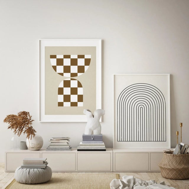 Contemporary Contemporary Checkered Abstract Giclee Prints - Set of Two For Sale - Image 3 of 5