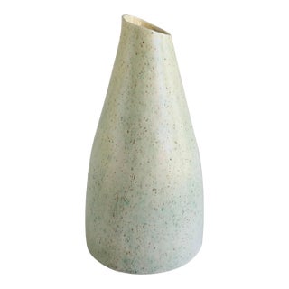 1959 Studio Ceramic Speckled Eggshell Vase For Sale