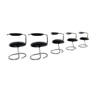 Vintage Cobra Model Chairs by Giotto Stoppino, 1970, Set of 5 For Sale