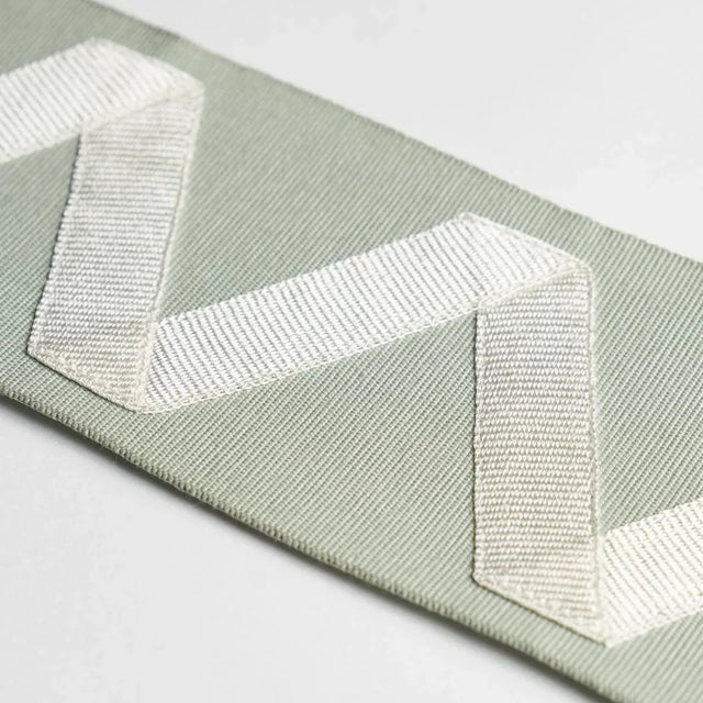 Schumacher Sample - Schumacher Legere Applique Tape in Ivory On Seaglass For Sale - Image 4 of 5