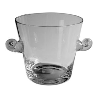 Tiffany & Co. Crystal Ice Bucket With Scrolled Handles For Sale