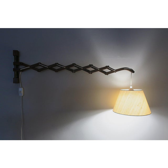 Wood Large Concertina Wall Light in Teak by Erik Hansen for Le Kilint, Denmark, 1960s For Sale - Image 7 of 17