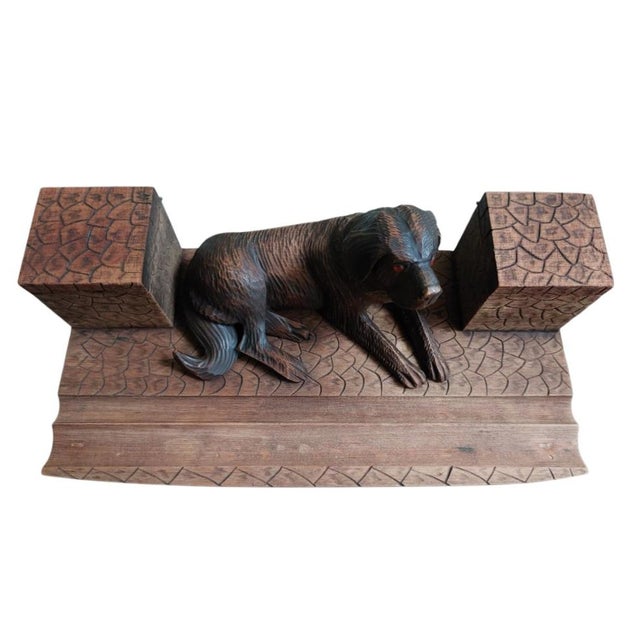 Black Forest Inkwell with Berner Dog, 1950s For Sale - Image 6 of 11