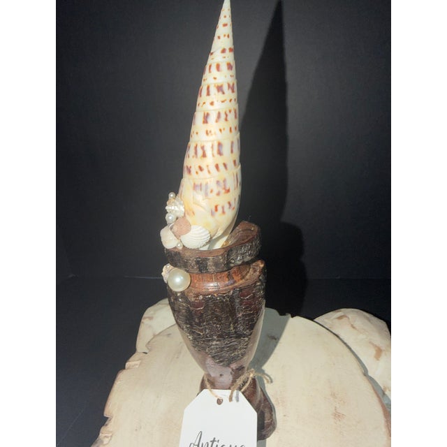 Celestial Meets the Sea Shell Collage-Coastal Art Sculpture For Sale - Image 4 of 6
