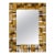 Midcentury French Bamboo Wall Mirror with Geometric Mosaic Style Arrangement For Sale