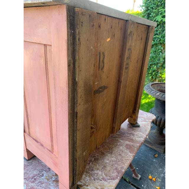 Antique Rustic Eastlake Spoon Carved Commode Pink Marble Top For Sale - Image 10 of 11