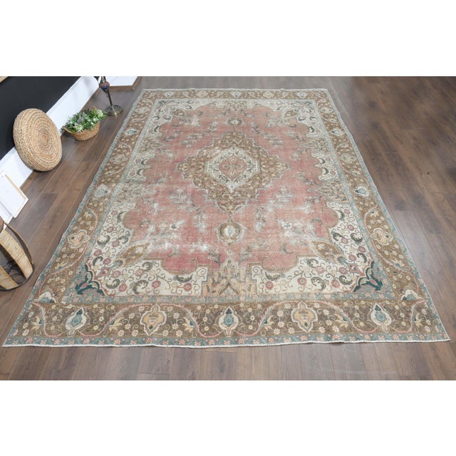 Vintage Persian Hand-Knotted vintage rug is a semi-antique vintage area rug. The '70s Eastern region of Persian's unique...