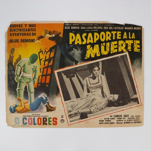 1950s Fantastic Collection of 8 Original and Rare Mexican Wrestling Movie Posters For Sale - Image 9 of 10