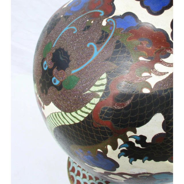 Late 19th Century Massive Japanese Enamel Vase Late 19th Century For Sale - Image 5 of 13