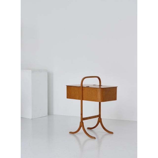 Beechwood and Leather Sewing Box attributed to Søren Hansen for Fritz Hansen, Denmark, 1933 For Sale - Image 3 of 18