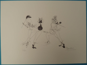 François Boucheix, Les Coqs Musiciens, Lithograph