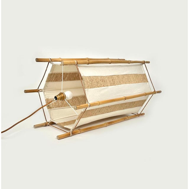 Italian Bamboo and Rattan Floor Lamp in the style of Louis Sognot, 1960s For Sale - Image 14 of 15