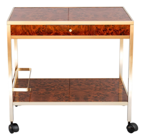 Walnut Burl Bar Cart, 1970s