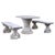 Garden Set with Table and Two Benches, Set of 3 For Sale - Image 13 of 13