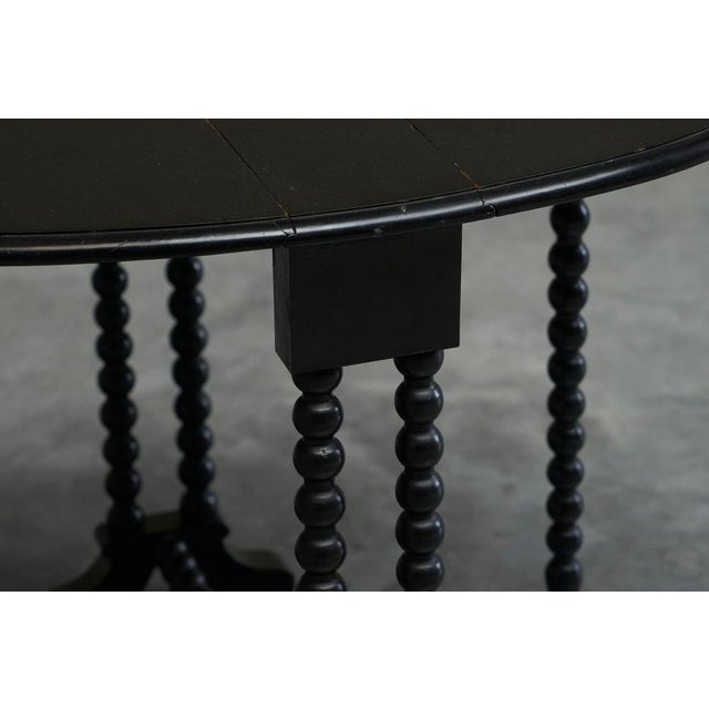 Black Ebonized Bobbin Turned Baby Sutherland Table, England, Late 19th Century For Sale - Image 8 of 18
