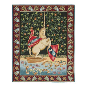 Heraldic Unicorn Loom Woven Tapestry - 85 × 65 Cm (2′9" × 2′2") - Requires Rod Size 2