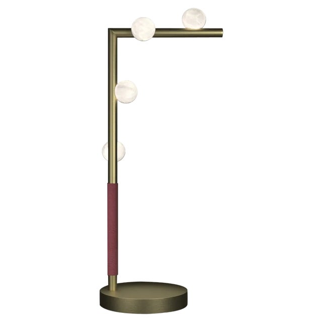 Demetra Brushed Brass Table Lamp by Alabastro Italiano For Sale