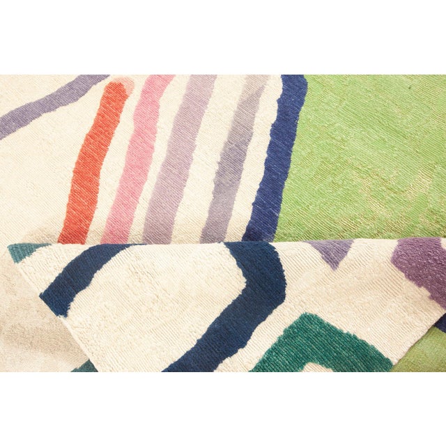Art Deco Modern Geometric Art Deco Hand-Knotted Rug by Doris Leslie Blau For Sale - Image 3 of 9