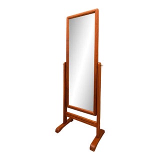 Vintage Danish Teak Cheval Mirror Attributed to Pedersen & Hansen For Sale