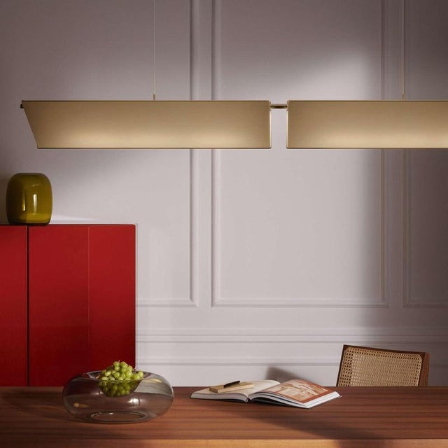 Gold 3T09 Bronze Structure and Ivory Fabric Lamp by Neri & Hu for Cassina For Sale - Image 8 of 10