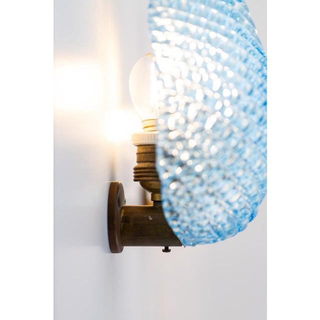 Metal Vintage Art Deco Murano Glass Wall Lamps from Barovier & Toso, 1920s, Set of 2 For Sale - Image 7 of 13
