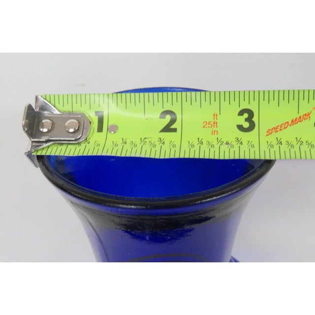 Indiana Glass Cobalt Blue Vase Double Stacked Beehive Design Made in Usa 4877b For Sale - Image 9 of 10