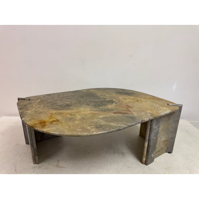 Stone Eye Shaped Marble Coffee Table, 1980s For Sale - Image 7 of 13