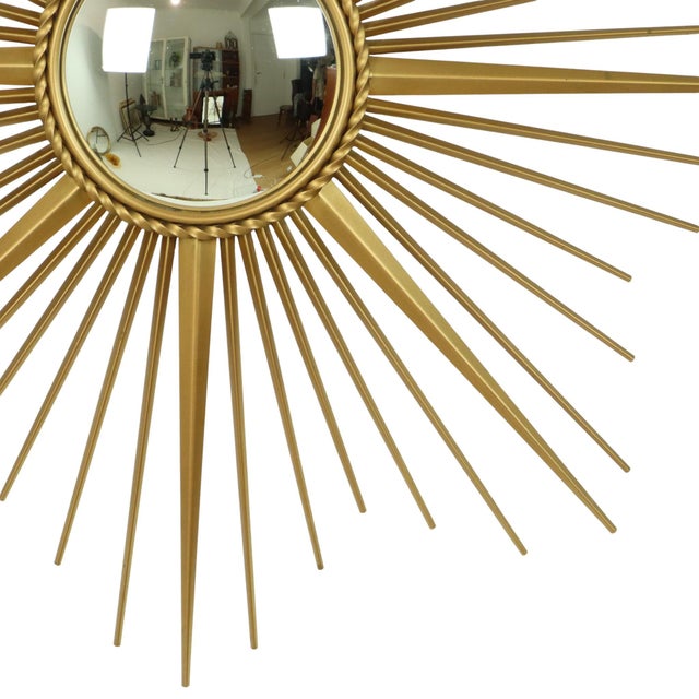 Metal Large Vintage Sun Mirror from Vallauris, 1960s For Sale - Image 7 of 18