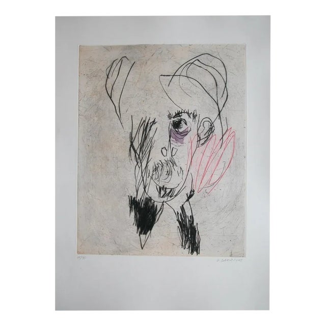Gael Davrinche, Deconstructed Portrait E, 2015, Drypoint For Sale