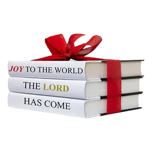 Decorative Books - Quote Book Stack - "Joy to the World, Christmas"