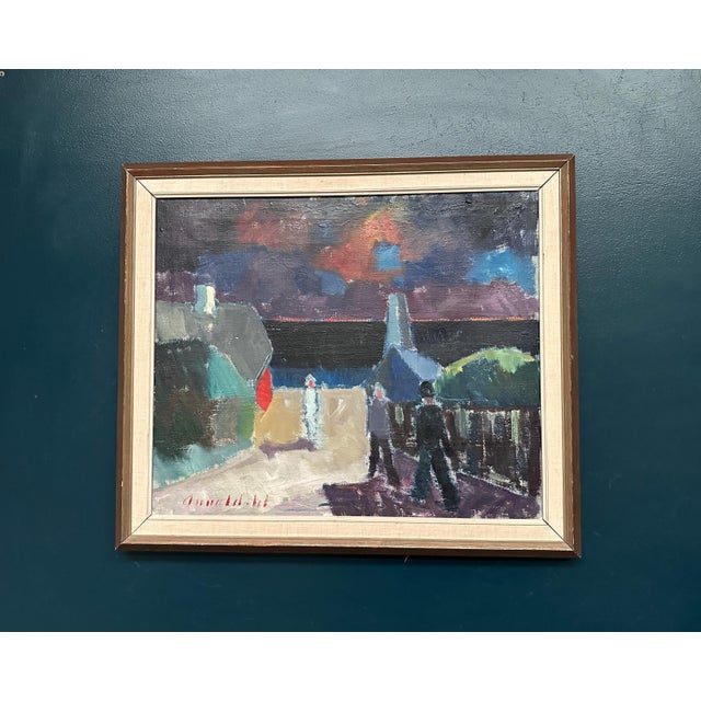 Arnold W. Pedersen, Promenad, 1960s, Oil Painting on Canvas, Framed For Sale - Image 14 of 17