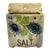 Vintage Floral Ceramic Hanging Wall Salt Cellar in Blue Green and Cream - Japan For Sale