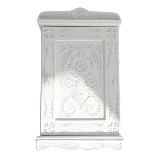 Wood Carved Medicine Cabinet with Glass Shelves, 1920s For Sale